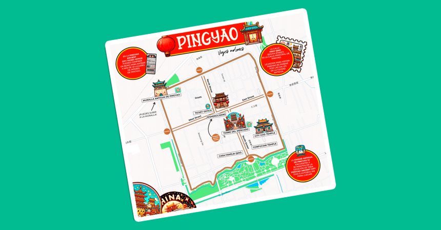 pingyao-map-cover Mapa de Pingyao: lugares que visitar