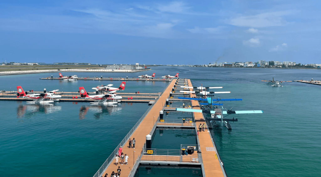 Terminal de hidroaviones en Maldivas